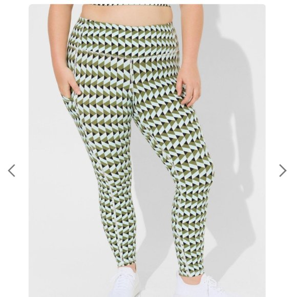 TORRID -ACTIVE CORE LEGGING WITH SIDE POCKET - Olivine Anya Geo - SZ 0/M - Picture 6 of 8